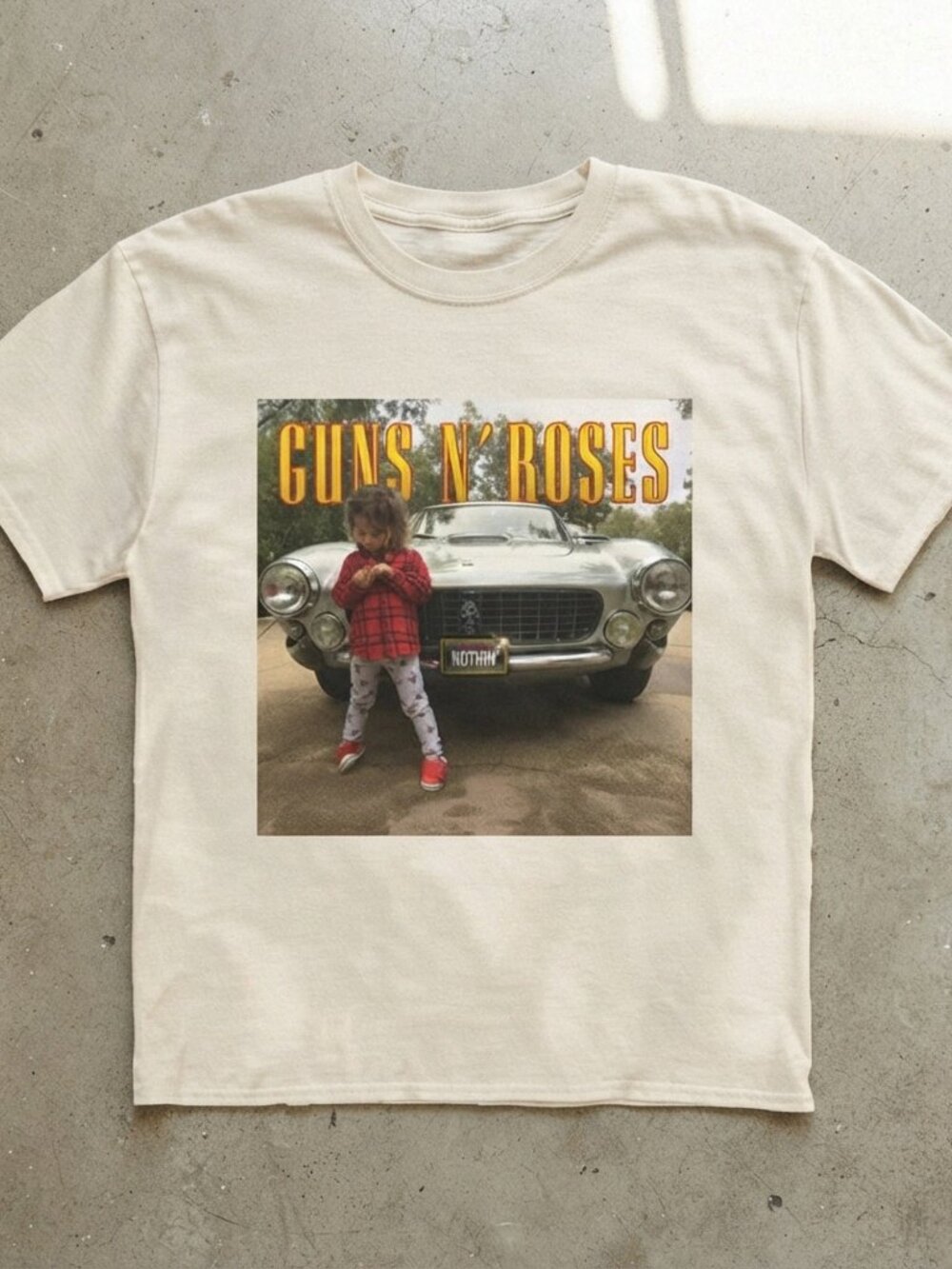 Guns N Roses Vintage Classic Car Photo Graphic T-Shirt